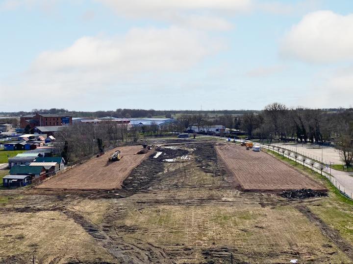 Yachthafen Barth, Baufortschritt April 2021: Ausgangslage und Baufeld