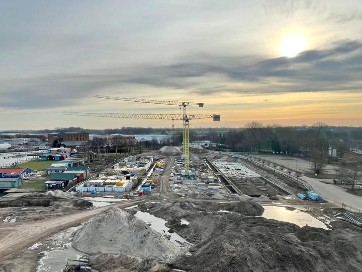 Yachthafen Barth, Baufortschritt Februar 2022: Rohbau