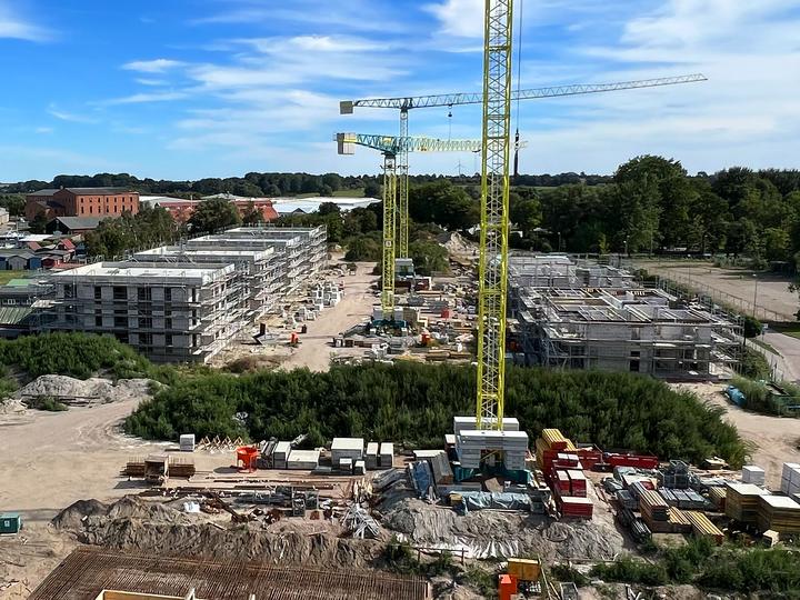 Yachthafen Barth, Baufortschritt September 2022: Rohbau