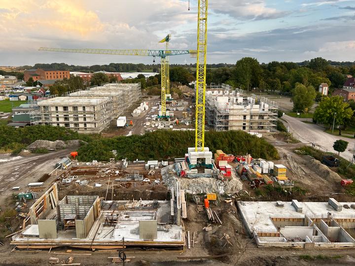 Yachthafen Barth, Baufortschritt Oktober 2022: Rohbau