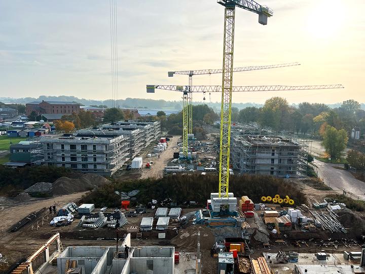 Yachthafen Barth, Baufortschritt November 2022: Rohbau