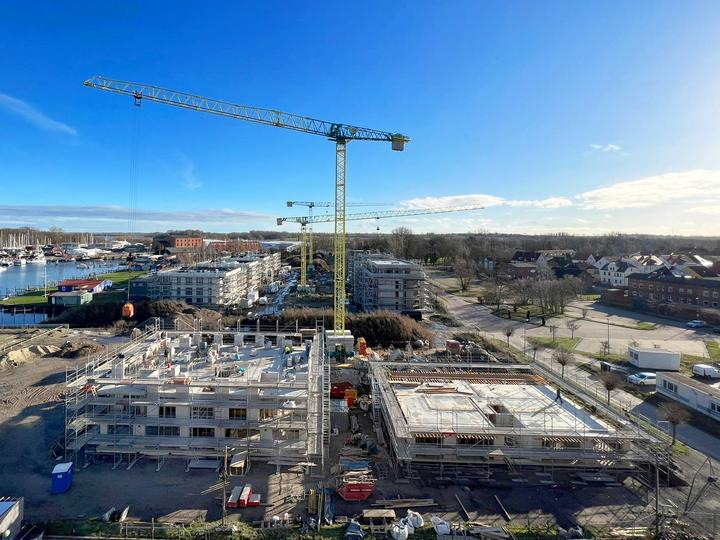 Yachthafen Barth, Baufortschritt Februar 2023: Rohbau