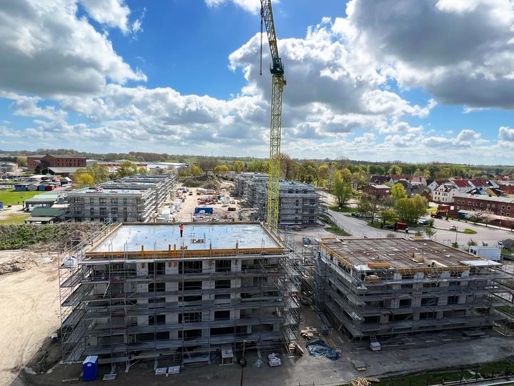 Yachthafen Barth, Baufortschritt Mai 2023: Rohbau